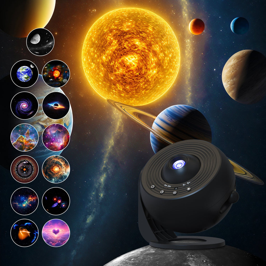 Star Projector for Bedroom Galaxy Projector for Bedroom, 13 pcs themed Film 15 Sounds of Nature Light Projector for Bedroom,Bluetooth Star Lights Teen Girl Gifts Trendy Stuff Boy Gifts (BLACK)