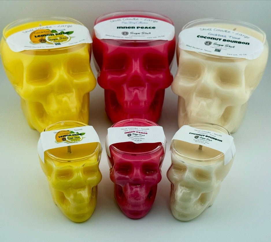 Cocktail Time Skull Candles