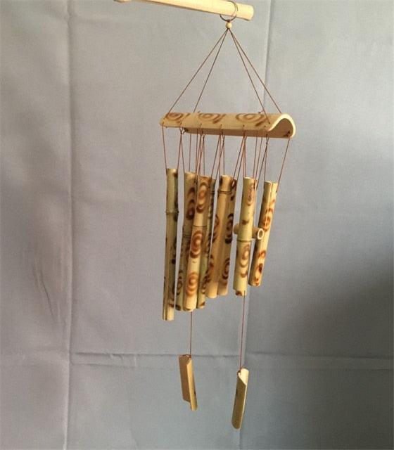 Bamboo Wind Chimes Pendant Balcony Outdoor Yard Garden Home Handmade Craft Wind Chimes With Rotating Hook Outdoor Decor Wind Chimes for Garden Patio Yard Home Antique Tubes Bell Handmade Wind Chime Wall Hanging Crafts Gift